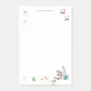 Photography Watercolor Camera Personalised Post-it Notes