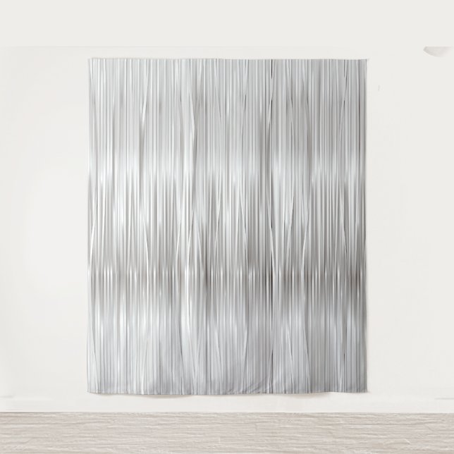 Photography White Silver Chic Faux Tinsel Backdrop Tapestry (Front)