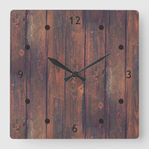 Photography - WOOD BOARDS + your ideas Square Wall Clock