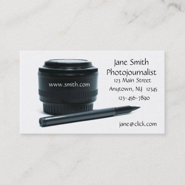Photojournalist Business Card (Front)