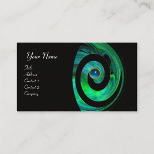 PHOTON SWIRL GEM MONOGRAM black green blue Business Card