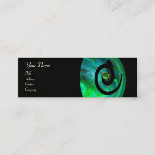 PHOTON SWIRL GEM MONOGRAM black green Mini Business Card