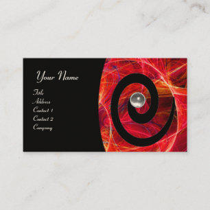 PHOTON SWIRL GEM MONOGRAM black red white Business Card