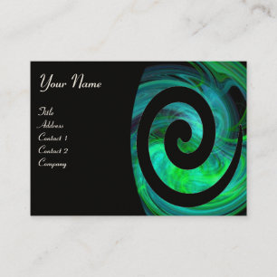 PHOTON SWIRL green black Business Card