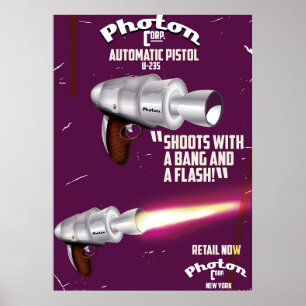 Photon vintage pistol science fiction poster