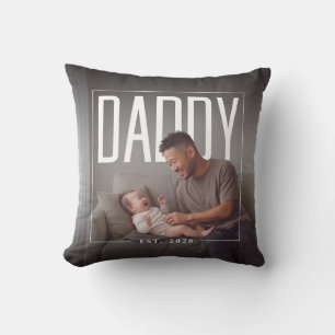 PhotoPop Daddy Est Custom Year Photo Cushion