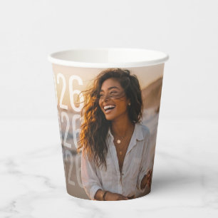 PhotoPop Minimal Year Overlay Graduation Paper Cups