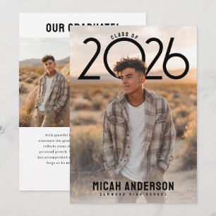 PhotoPop Modern Graduation Announcement