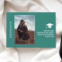Photopop Modern Minimal Grad Announcement Card