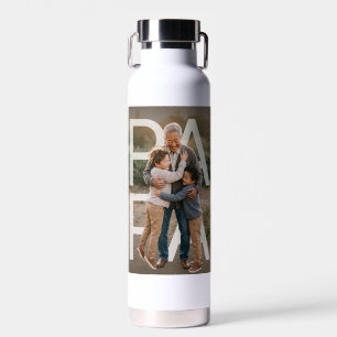 PhotoPop Papa Custom Family Photo Water Bottle