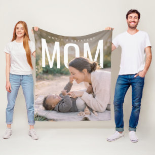 PhotoPop Worlds Greatest Mum Custom Photo Fleece Blanket