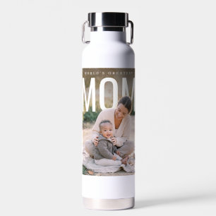 PhotoPop Worlds Greatest Mum Custom Photo Water Bottle