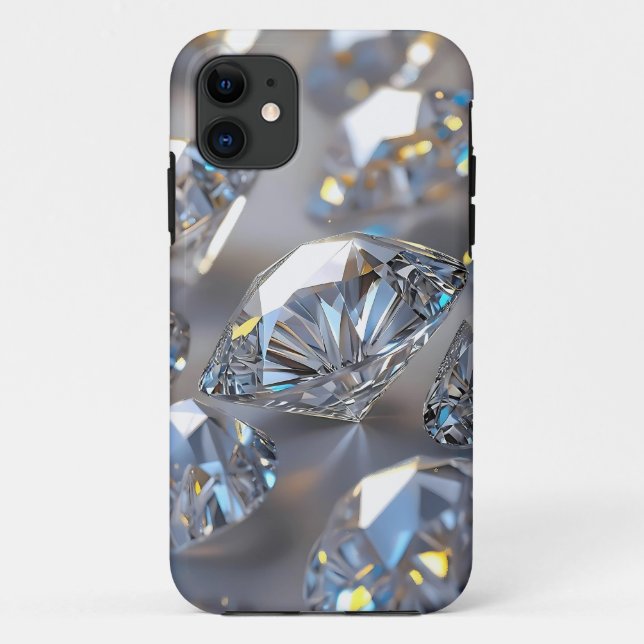 Photorealistic Close-Up of Sparkling Diamond Case-Mate iPhone Case (Back)