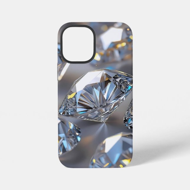 Photorealistic Close-Up of Sparkling Diamond iPhone Case (Back)
