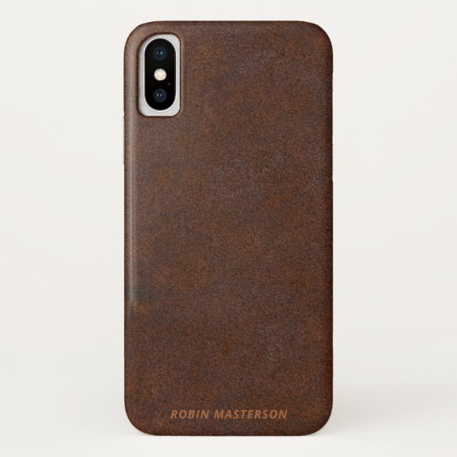 Photorealistic Dark Brown Rusty Metal Case-Mate iPhone Case (Back)