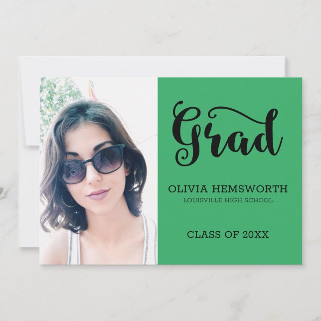 Photos And Black Letters Graduate Announcement (Front)