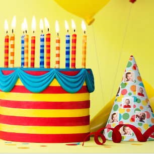Photos and Polka Dots Boys Birthday Party Hat