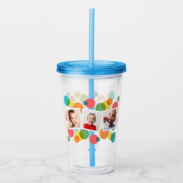 Photos and Polka Dots Custom Acrylic Tumbler (Front)