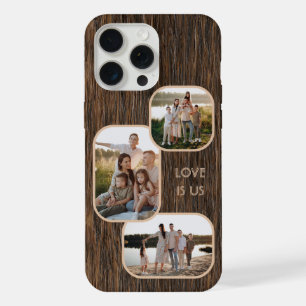 Photos For Mum Dad And Love Quote On Wood Pattern iPhone 15 Pro Max Case