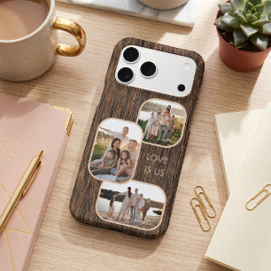 Photos For Mum Dad And Love Text On Wood Pattern