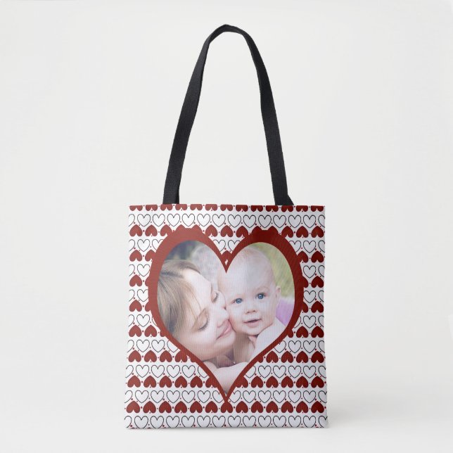 Photos in hearts custom Mother's Tote Bag (Front)