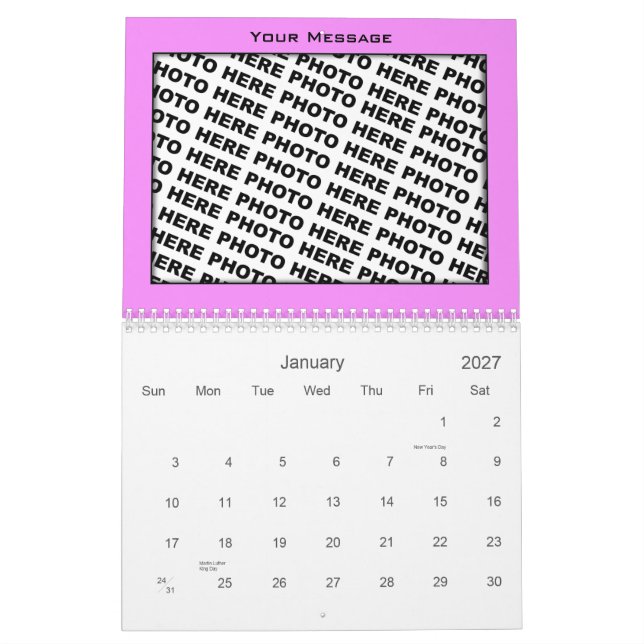 Photos Insert Calendar 2011 Template Colour Frame (Jan 2027)
