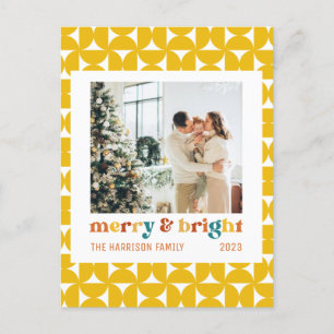 Photos Merry & Bright Family Retro Postcard