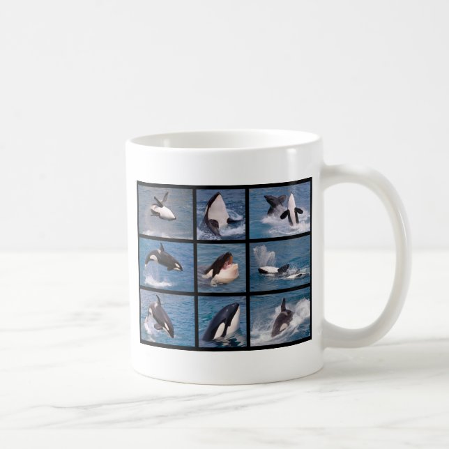 Photos mosaic of killer whales coffee mug (Right)