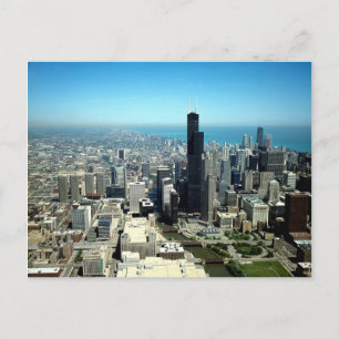 Photos of Chicago: Aerial view skyline Postcard