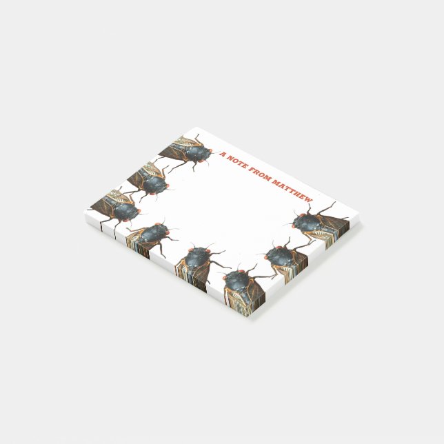 Photos of Cicadas Bugs, Insects Personalised Post-it Notes (Angled)