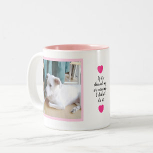 Photos of Cute Innocent and Guilty Puppy Dog Pink Two-Tone Coffee Mug
