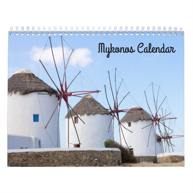 Photos of Mykonos, Greece Calendar (Cover)
