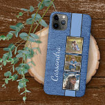 Photos On Rustic Fashionable Blue Denim Pattern iPhone 11 Pro Max Case<br><div class="desc">Classy chic and classic faux blue jeans denim fabric textile design. With room to customise or personalise with photos, a name, monograms, or initials of your choice. Beautiful, modern, and cool cover for the trend-savvy and art-loving hip trendsetter, artsy motif lover who wants to protect their phone from dust and...</div>