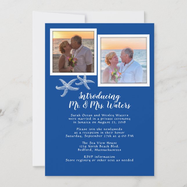 Photos Sea Themed Newlyweds Reception Only Invitation (Front)