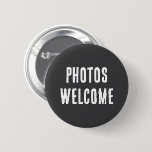 Photos Welcome Button Photo-Friendly Pin Badge
