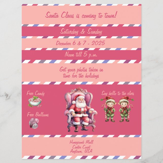 Photos With Santa In the Mall Flyer (Front)