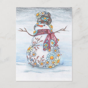 photoscape snowman holiday postcard