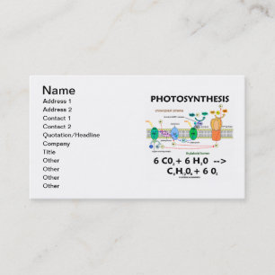 Photosynthesis Chloroplast Chemical Formula Business Card