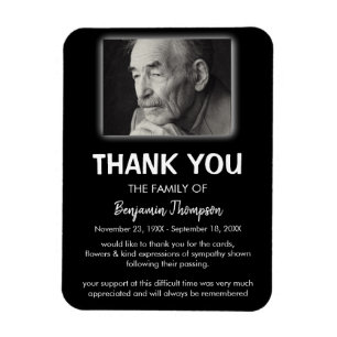 PhotoThank You Funeral Favour Magnet