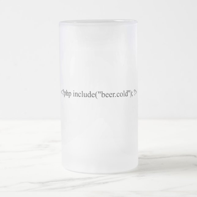<?php include("beer.cold"); ?> frosted glass beer mug (Center)