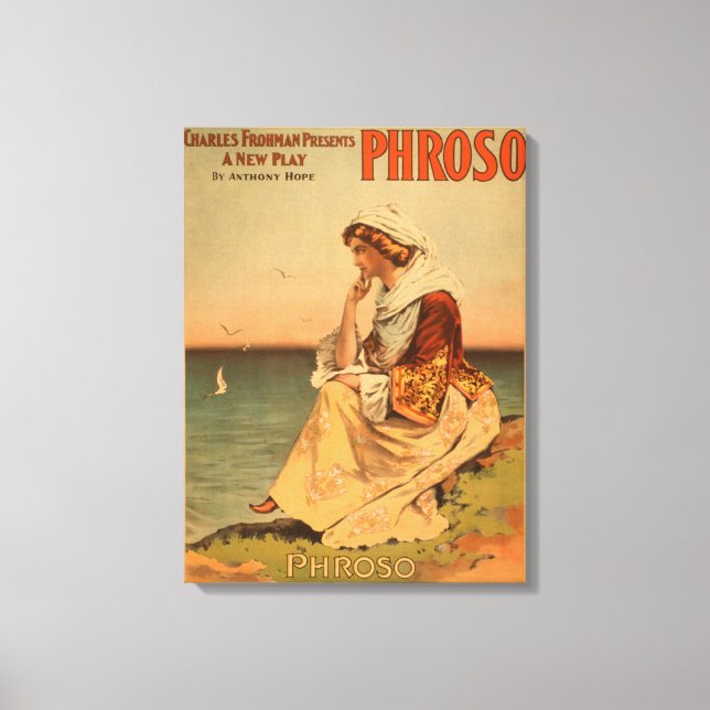 Phroso Woman at Beach Theatrical Poster Canvas Print (Front)