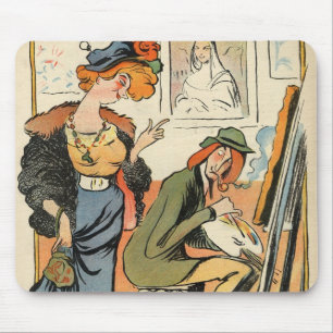 Phryne: caricature of an artist's model mouse mat