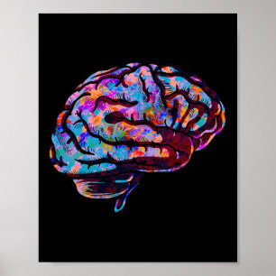 Phsychedelic Art Tie Dye Human Brain Cool Neurolog Poster