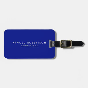 Phthalo Blue Professional Minimalist Modern Luggage Tag
