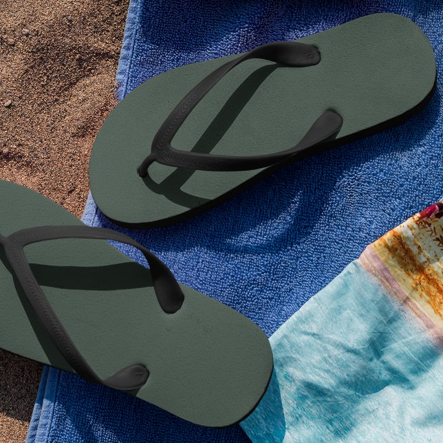 Phthalo Green Solid Plain Colour  Flip Flops (Phthalo Green Solid Plain Color Flip Flops)