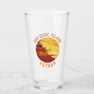 Phu Quoc Island Vietnam Retro Distressed Circle Glass
