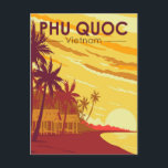 Phu Quoc Island Vietnam Travel Art Vintage Postcard<br><div class="desc">Phu Quoc Island vector art design. Phú Quốc is a Vietnamese island off the coast of Cambodia in the Gulf of Thailand.</div>