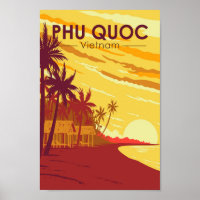 Phu Quoc Island Vietnam Travel Art Vintage