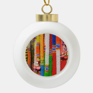 Phuang Maalai - Thai Floral Garland Ceramic Ball Christmas Ornament