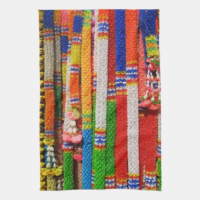 Phuang Maalai - Thai Floral Garland Tea Towel (Vertical)